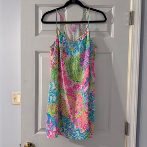 Lilly Pulitzer Silk Slip Dress Lovers Coral